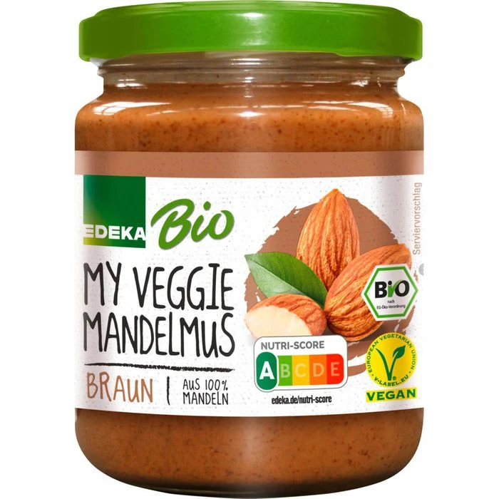 Edeka Brotaufstrich Mandelmus Braun, BIO, 100% Mandeln, 500g 3 Edeka Brotaufstrich Mandelmus Braun, BIO, 100% Mandeln, 500g