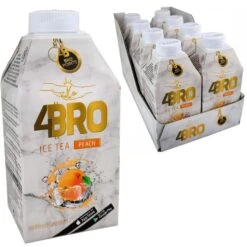 4Bro Eistee Pfirisich, Erfrischungsgetränk, Je 0,5 Liter, 8 Stück