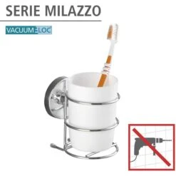 Wenko Zahnputzbecher Milazzo, Weiß/chrom, Kunststoff, Mit Vacuum-Loc Halterung, Ohne Bohren -Einrichtungsgeschäft b5491a3e71dcc5653fe0e246cdfea4dd072d0783 zahnputzbecher wenko milazzo weisschrom