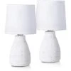 Schreibtischlampe BRUBAKER Weiß, Steingut-Standfuß, 2 Stück -Einrichtungsgeschäft b895d374250139cca3a20bf47fa9b94c2fe3528f schreibtischlampe brubaker