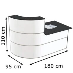 Kerkmann Empfangstheke Cento 2, 3851, Weiß / Anthrazit, 180 X 110 X 95cm, Mit Anbautisch -Einrichtungsgeschäft ba366e25e55928b8ae144b16aa0706450c534306 empfangstheke kerkmann cento 2 3851