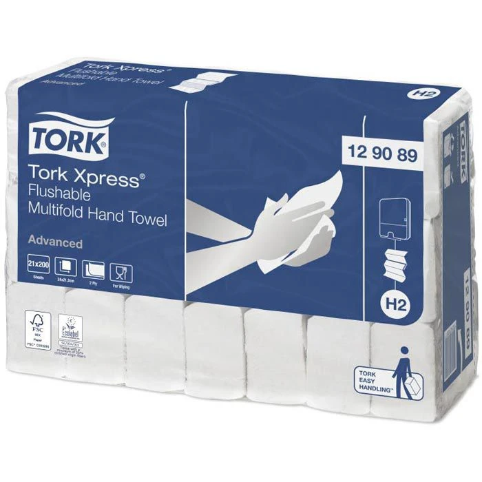 Tork Papierhandtücher Xpress Advanced, 129089, H2, 2-lagig, Interfold-Falz, 21,3 X 25,5cm, 4200 Stück 6 Tork Papierhandtücher Xpress Advanced, 129089, H2, 2-lagig, Interfold-Falz, 21,3 X 25,5cm, 4200 Stück – Bild 4