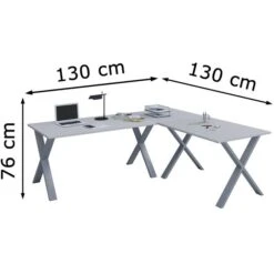 VCM Schreibtisch Lona, 916513, Grau, Maße: 130 X 130cm, L-Form -Einrichtungsgeschäft bb8fb24e79883a0215f46e19e8d3b45465158341 schreibtisch vcm lona 916513 grau
