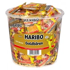 Haribo Goldbären Minis, Je 9,8g, 100 Minibeutel, In Dose