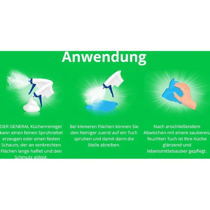 Der-General Hygienereiniger Zitrone, Küchenreiniger, Spray, 500ml 7 Der-General Hygienereiniger Zitrone, Küchenreiniger, Spray, 500ml – Bild 5