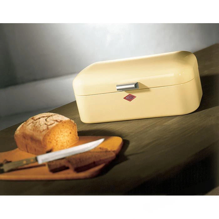 Wesco Brotkasten Grandy 235201-23, Stahlblech, Klappdeckel, 42 X 22 X 17cm, Mandel 4 Wesco Brotkasten Grandy 235201-23, Stahlblech, Klappdeckel, 42 X 22 X 17cm, Mandel – Bild 2