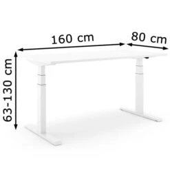 Actiforce Schreibtisch Pro 670SLS, Weiß, Elektrisch Höhenverstellbar, 160 X 63-130 X 80cm -Einrichtungsgeschäft c1f353f59d0d9bff2affb4fc0b329eabdfc97588 schreibtisch actiforce pro 670sls weiss