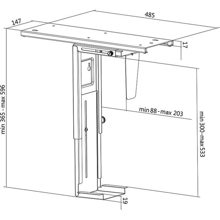 LogiLink PC-Halterung EO0004, Zum Unterbau Für Schreibtische, Schwarz 4 LogiLink PC-Halterung EO0004, Zum Unterbau Für Schreibtische, Schwarz – Bild 2