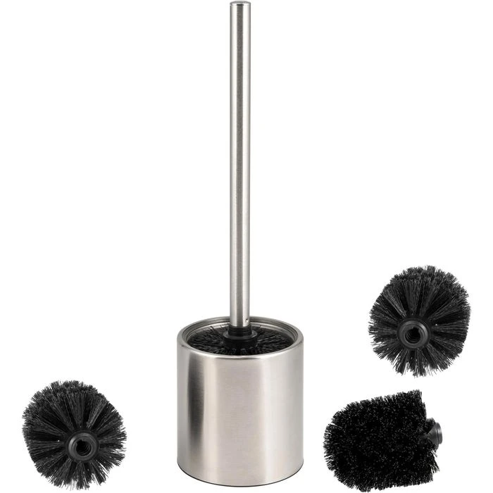 Bremermann WC-Bürste WC-Garnitur, Silber, Bürstenhalter Aus Edelstahl, Inkl. 3 Ersatzköpfe 3 Bremermann WC-Bürste WC-Garnitur, Silber, Bürstenhalter Aus Edelstahl, Inkl. 3 Ersatzköpfe