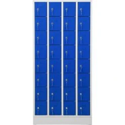 G-Office Schließfachschrank PEL32, Aus Metall, 32 Fächer, 80 X 168 X 15cm, Blau -Einrichtungsgeschäft c85bbea765b45cf0ee5a6c2f317997b56c5a82d5 schliessfachschrank g office pel32 aus metall