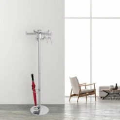 Kerkmann Garderobenständer Stilo, 6903, Mit 2 X 5 Haken, Metall, Alusilber -Einrichtungsgeschäft c86b7865d95c4c541f5c399155c98c9e62a865aa garderobenstaender kerkmann stilo 6903