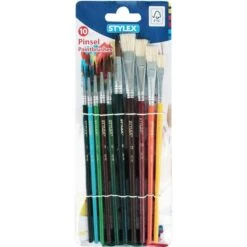 Stylex Pinsel 35065, 10 Stück, Pinselset Mit 6 Haar- Und 4 Borstenpinsel