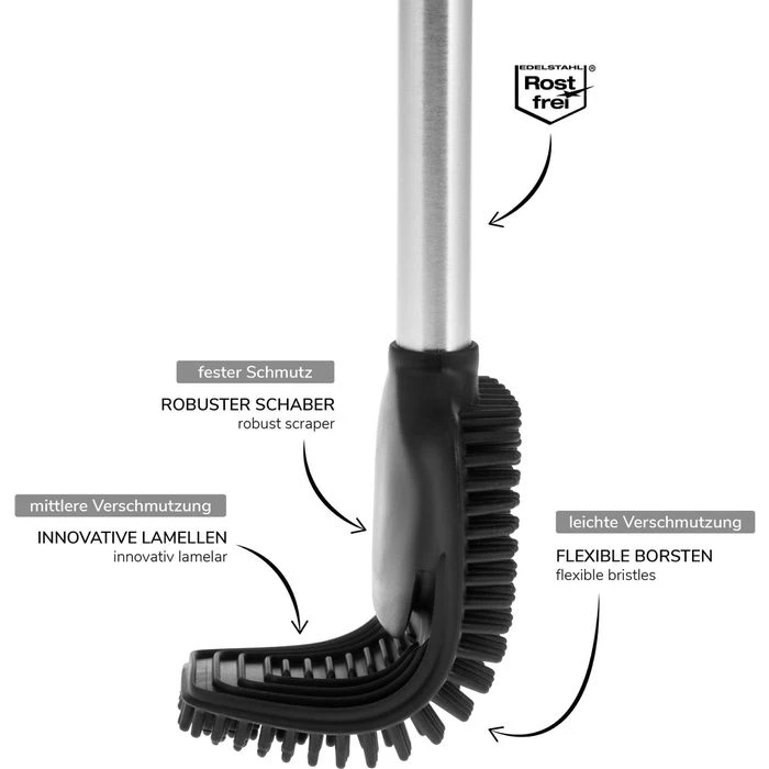 Bremermann WC-Bürste WC-Garnitur Barbena, Schwarz, Bürstenhalter Aus Edelstahl, Zur Wandmontage 5 Bremermann WC-Bürste WC-Garnitur Barbena, Schwarz, Bürstenhalter Aus Edelstahl, Zur Wandmontage – Bild 3