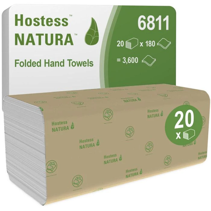 Hostess-NATURA Papierhandtücher 6811, 2-lagig, C-Falz, 25 X 50 Cm, 3600 Stück 3 Hostess-NATURA Papierhandtücher 6811, 2-lagig, C-Falz, 25 X 50 Cm, 3600 Stück