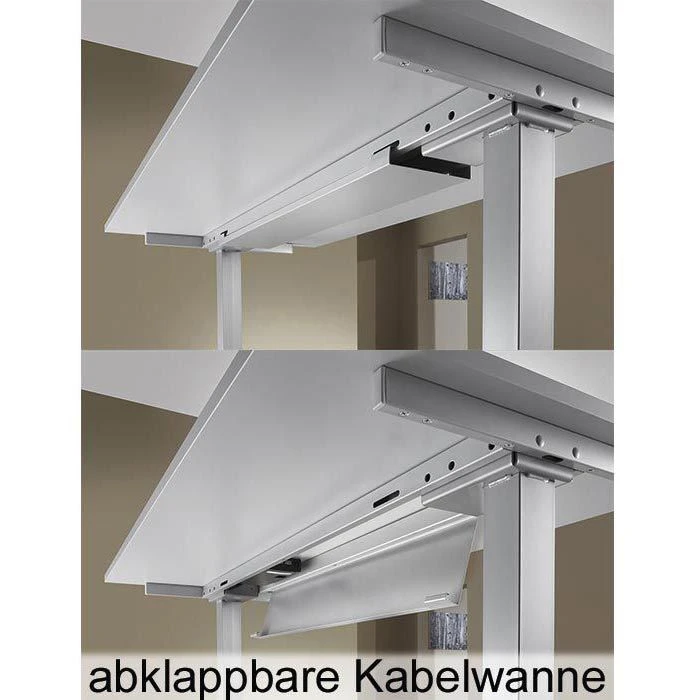 Hammerbacher Schreibtisch XMST614, Weiß, Elektr. Höhenverstellbar, 140 X 67cm, Mini Office 6 Hammerbacher Schreibtisch XMST614, Weiß, Elektr. Höhenverstellbar, 140 X 67cm, Mini Office – Bild 4
