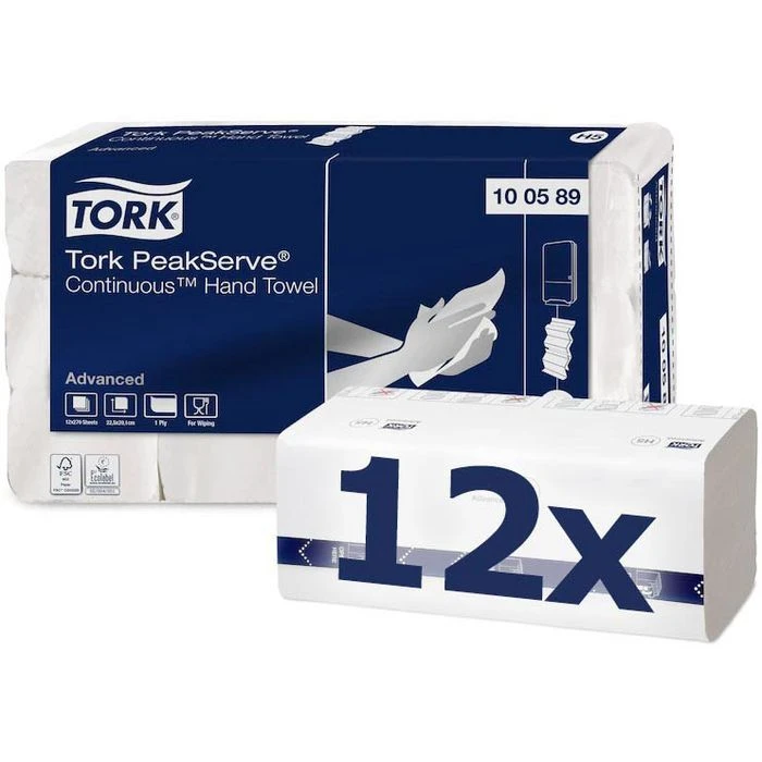 Tork Papierhandtücher PeakServe Endlos 100589 H5, 1-lagig Advanced Interfold 20,1x22,5cm 3240 Stück 3 Tork Papierhandtücher PeakServe Endlos 100589 H5, 1-lagig Advanced Interfold 20,1x22,5cm 3240 Stück