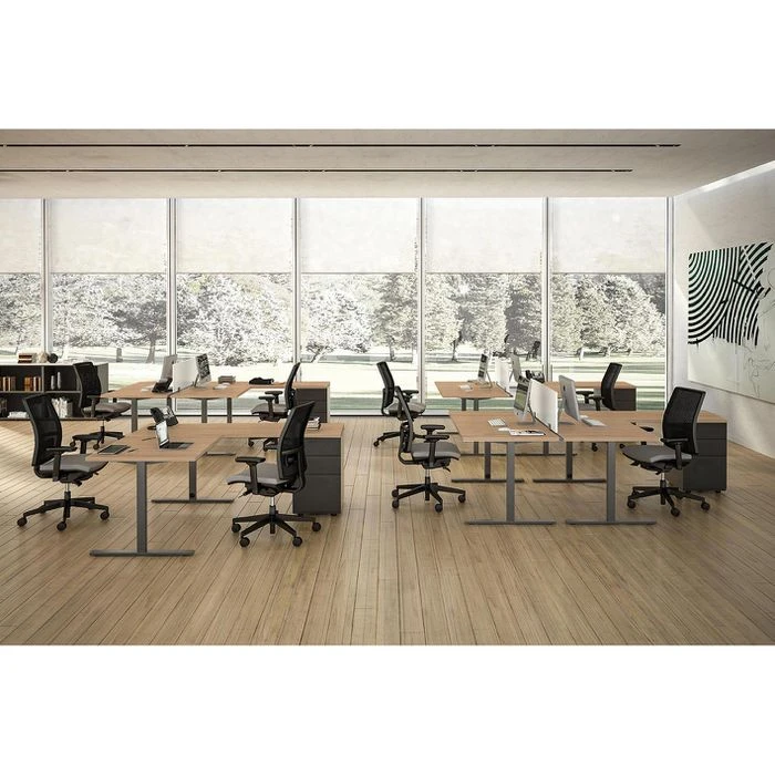 Quadrifoglio Schreibtisch Idea+ Tube, Maße: 180 X 80cm, Eiche / Dunkelgrau 4 Quadrifoglio Schreibtisch Idea+ Tube, Maße: 180 X 80cm, Eiche / Dunkelgrau – Bild 2