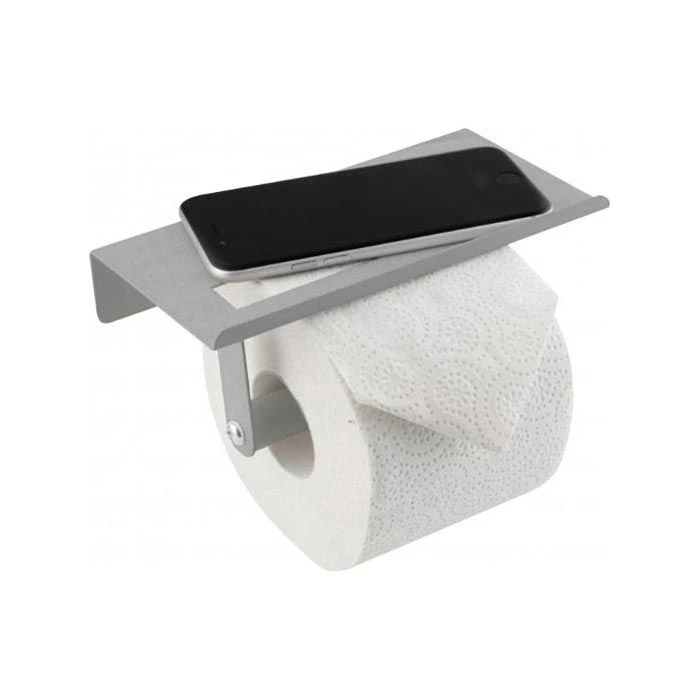 Axentia Toilettenpapierspender 129622, Metall, Für 1 Kleinrolle, Mit Ablagefläche, Silber 3 Axentia Toilettenpapierspender 129622, Metall, Für 1 Kleinrolle, Mit Ablagefläche, Silber