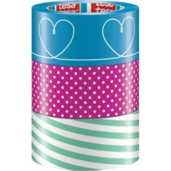 Tesa Klebeband 51118, 50mm X 25m, KernØ 76mm, Bunt, Mit Motiv, 3 Stück