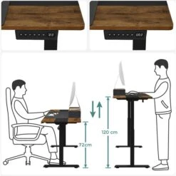 Vasagle Schreibtisch LSD017X01, Braun, Elektrisch Höhenverstellbar, 140 X 72-120 X 60cm -Einrichtungsgeschäft e5712256b7159eabfacbf2919e436da6a15b0892 schreibtisch vasagle lsd017x01 braun