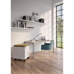 Quadrifoglio Schreibtisch Idea+ 01, Beton / Silber, Maße: 180 X 80cm -Einrichtungsgeschäft e6fa180ca6e6125b4bc6f7cf3382ab3123170b2a schreibtisch quadrifoglio idea plus 01 beton silber