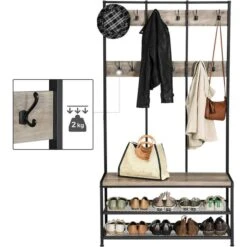 Vasagle Garderobenständer HSR086B02, Mit 24 Haken, Metall / Holz, Schwarz / Graubraun 12 Vasagle Garderobenständer HSR086B02, Mit 24 Haken, Metall / Holz, Schwarz / Graubraun -Einrichtungsgeschäft e9b7c79899f2cba8877a875abd9820f2557f4104 garderobenstaender vasagle hsr086b02