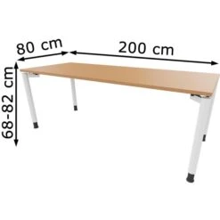 Fm-Büromöbel Schreibtisch Fm11, Buche, Höhenverstellbar, 200 X 68-82 X 80cm -Einrichtungsgeschäft ed074ce451244142171498271e8130b0621674a0 schreibtisch fm bueromoebel fm11 buche