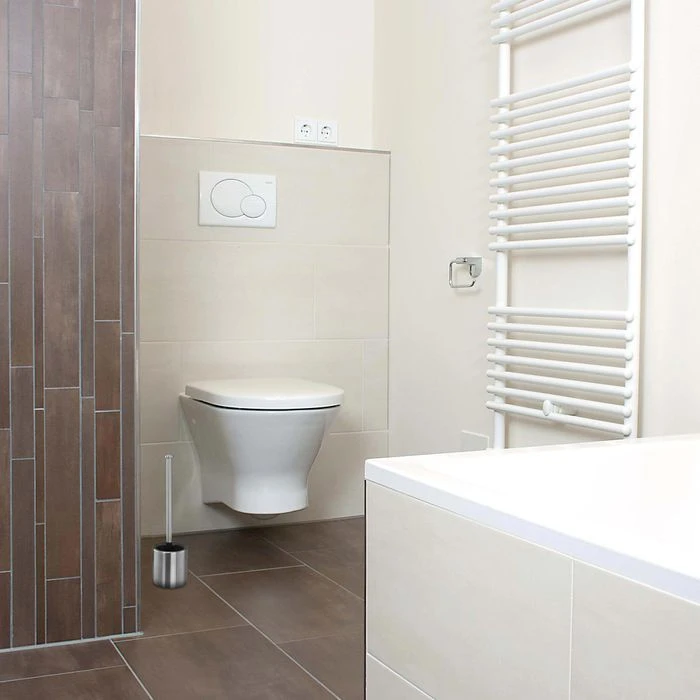 Bremermann WC-Bürste WC-Garnitur, Silber, Bürstenhalter Aus Edelstahl, Inkl. 3 Ersatzköpfe 4 Bremermann WC-Bürste WC-Garnitur, Silber, Bürstenhalter Aus Edelstahl, Inkl. 3 Ersatzköpfe – Bild 2