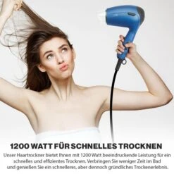 Clatronic Haartrockner HT 3429, Soft Touch-Gehäuse, Reisehaartrockner, Klappbar, 1200 Watt, Blau -Einrichtungsgeschäft ef83ec6537a313583831b0ec75518b8a1204caff haartrockner clatronic ht 3429 soft touch gehaeuse