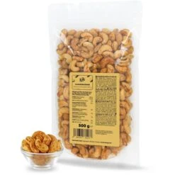 KoRo Cashewkerne Ganze Nüsse, Mit Curry, Geröstet Und Gesalzen, 500g
