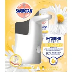Sagrotan No-Touch Starter-Set Lotusblüte & Kamillenöl, Flüssigseife, Automatischer Seifenspender, 250ml