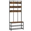 Vasagle Garderobenständer HSR087B01, Vintage, Mit 16 Haken, Metall / Holz, Schwarz / Braun -Einrichtungsgeschäft fba73063df4dc4173146a89605bdd4b32f00fc68 garderobenstaender vasagle hsr087b01 vintage