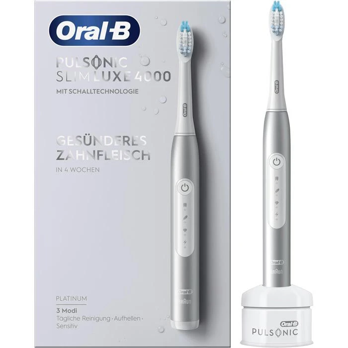 Oral B Oral-B Elektrische-Zahnbürste Pulsonic Slim Luxe, 4000, Platin, 3 Putzmodi, Inkl. 1 Aufsteckbürste 3 Oral B Oral-B Elektrische-Zahnbürste Pulsonic Slim Luxe, 4000, Platin, 3 Putzmodi, Inkl. 1 Aufsteckbürste