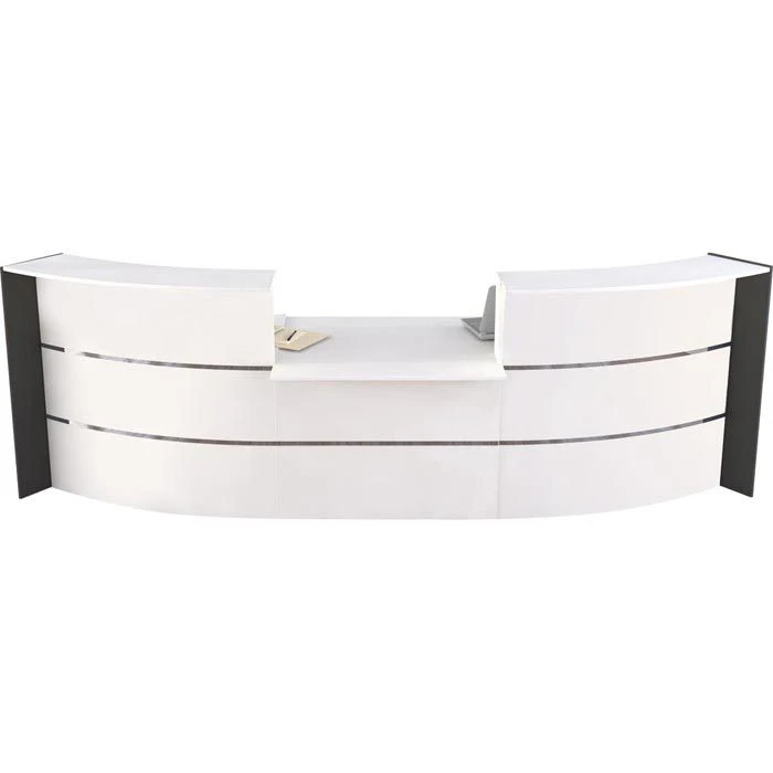 Kerkmann Empfangstheke Bari 3564, Weiß / Weiß, 357,5 X 112 X122,5cm Bogentheke M. Beratungsplatz 3 Kerkmann Empfangstheke Bari 3564, Weiß / Weiß, 357,5 X 112 X122,5cm Bogentheke M. Beratungsplatz